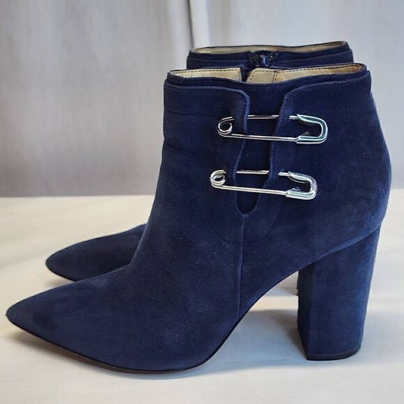 Katy Perry The Eliza Blue Suede Ankle Bootie Size 10 - Picture 5 of 12